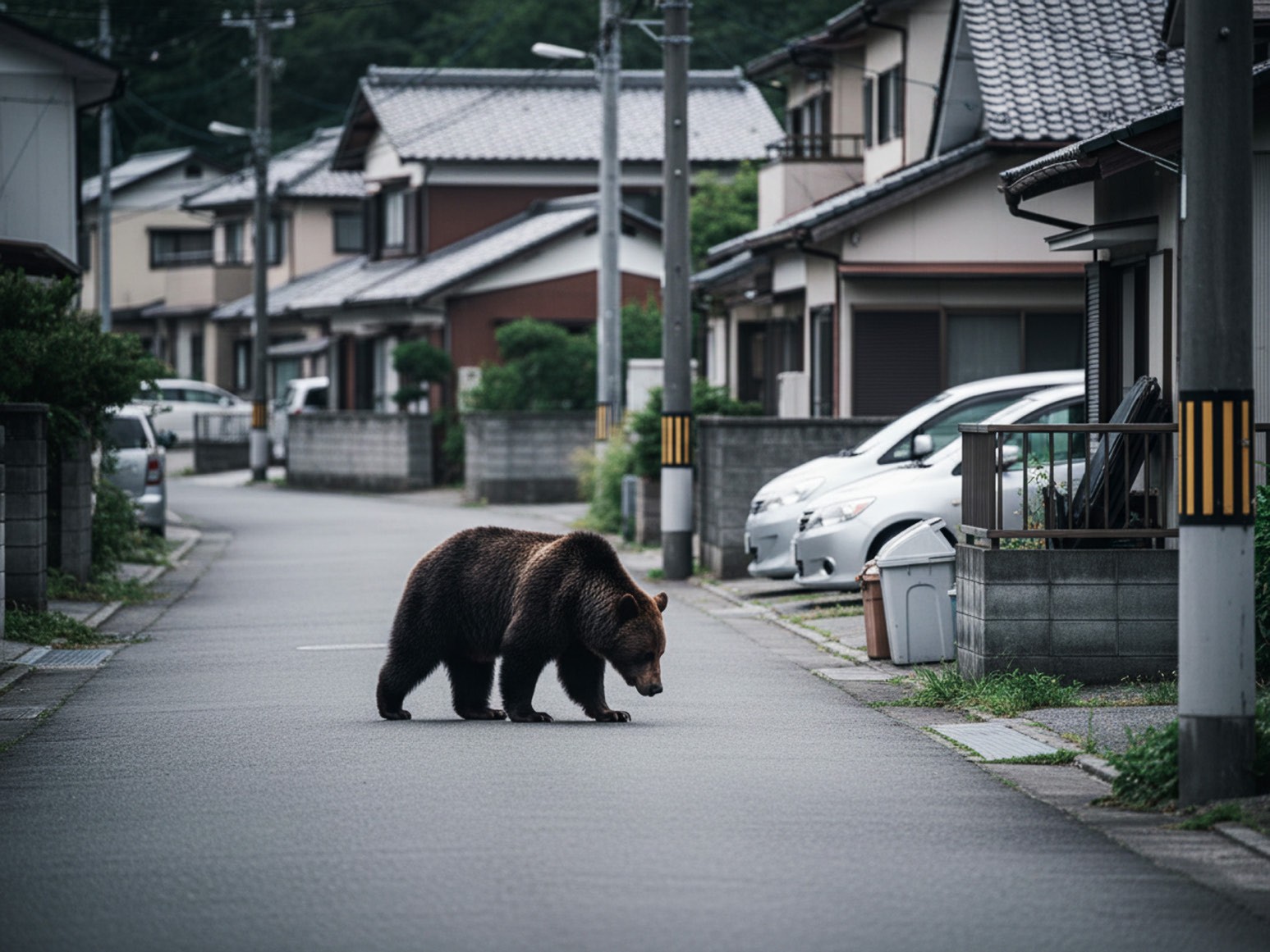 住宅地に現れた熊